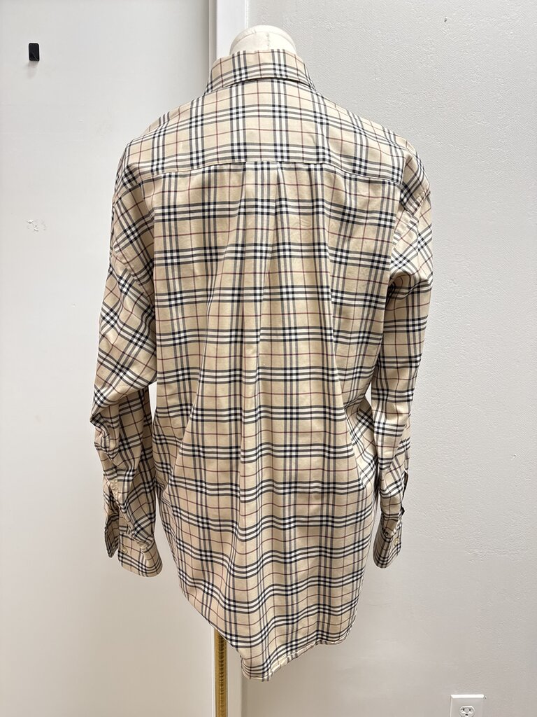 Burberry Tan Nova Check Button Up