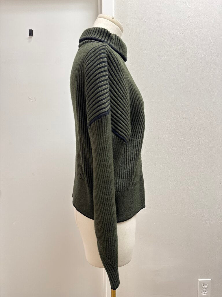 Varley Green Ribbed Zip Up Cardigan