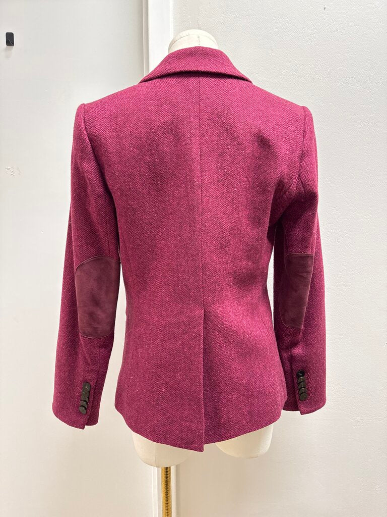 Veronica Beard Cranberry Herringbone Blazer