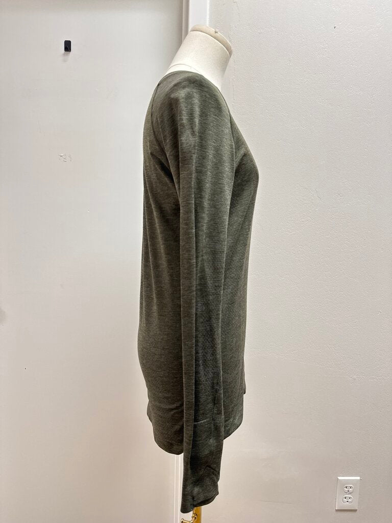 Lululemon Olive Marled Logo Tee