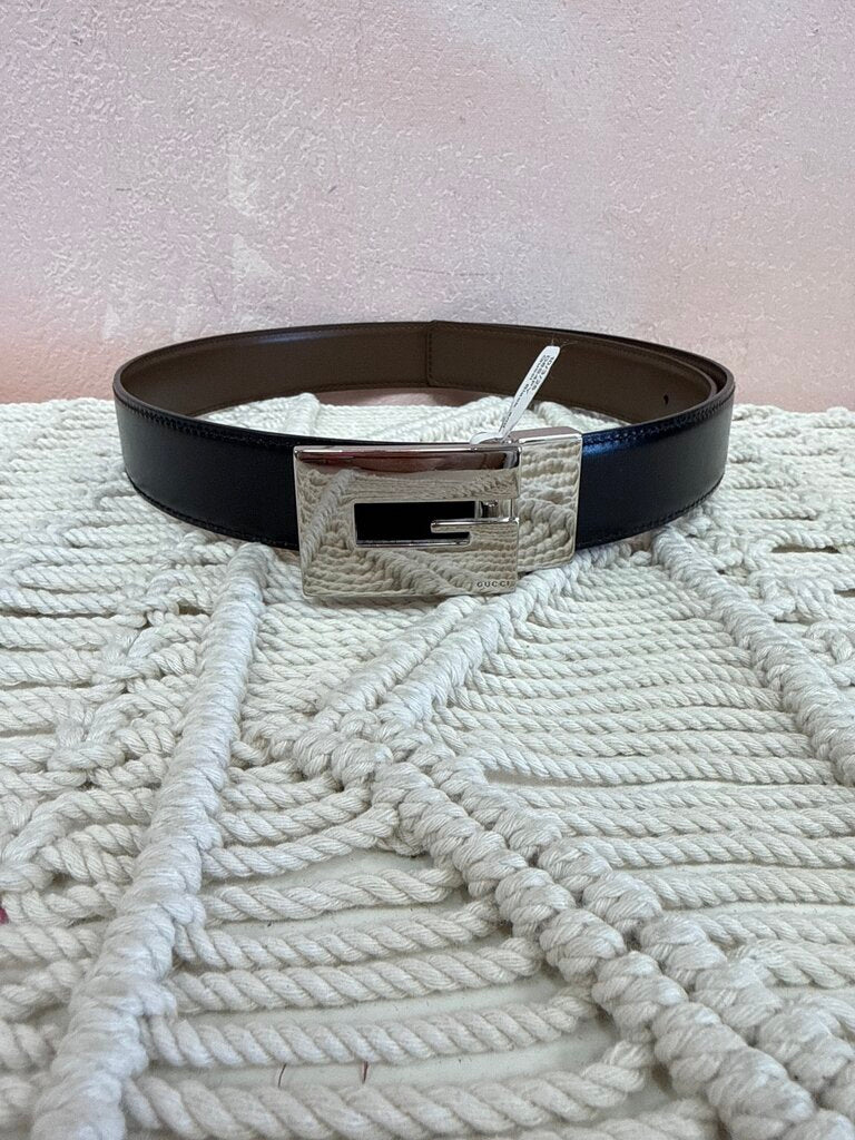 Gucci Black and Brown Reversible Vintage Belt