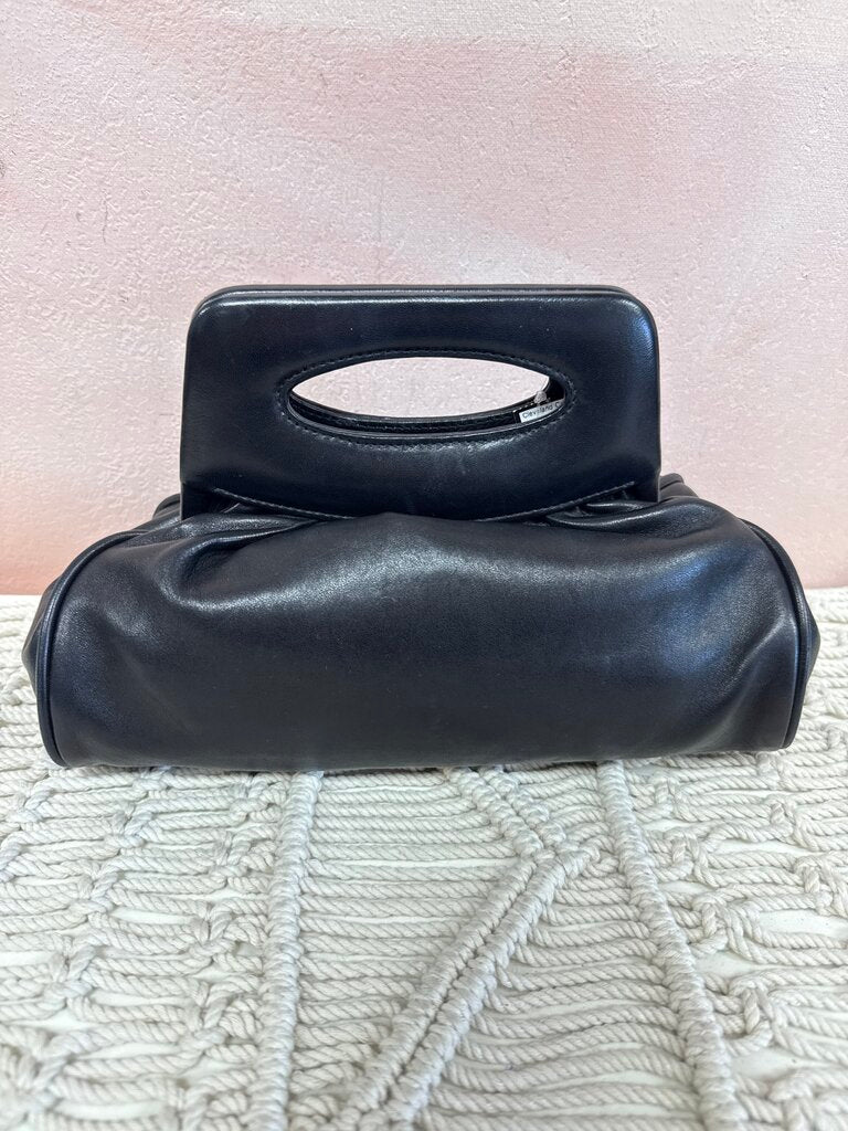 Chanel Black Lambskin Chain Fringe Clutch w/Dustbag