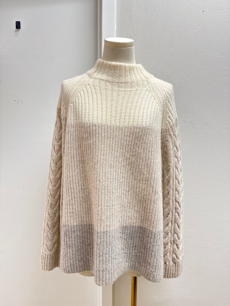 Kinross Cashmere Cream Mock Neck Cashmere Sweater