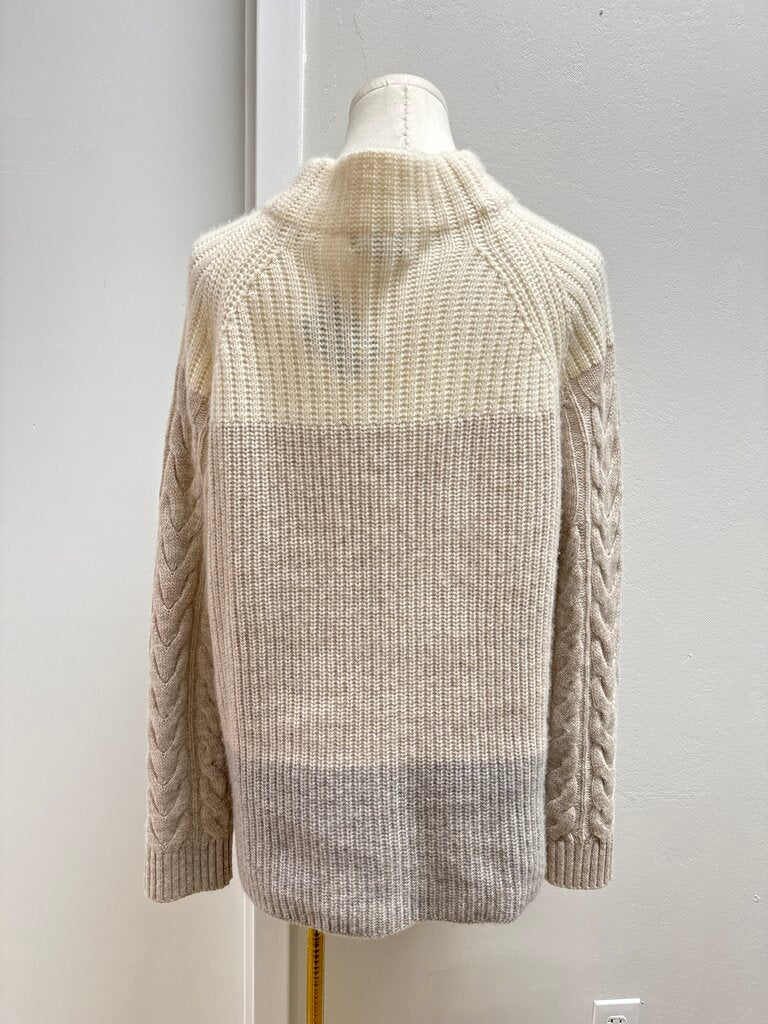 Kinross Cashmere Cream Mock Neck Cashmere Sweater