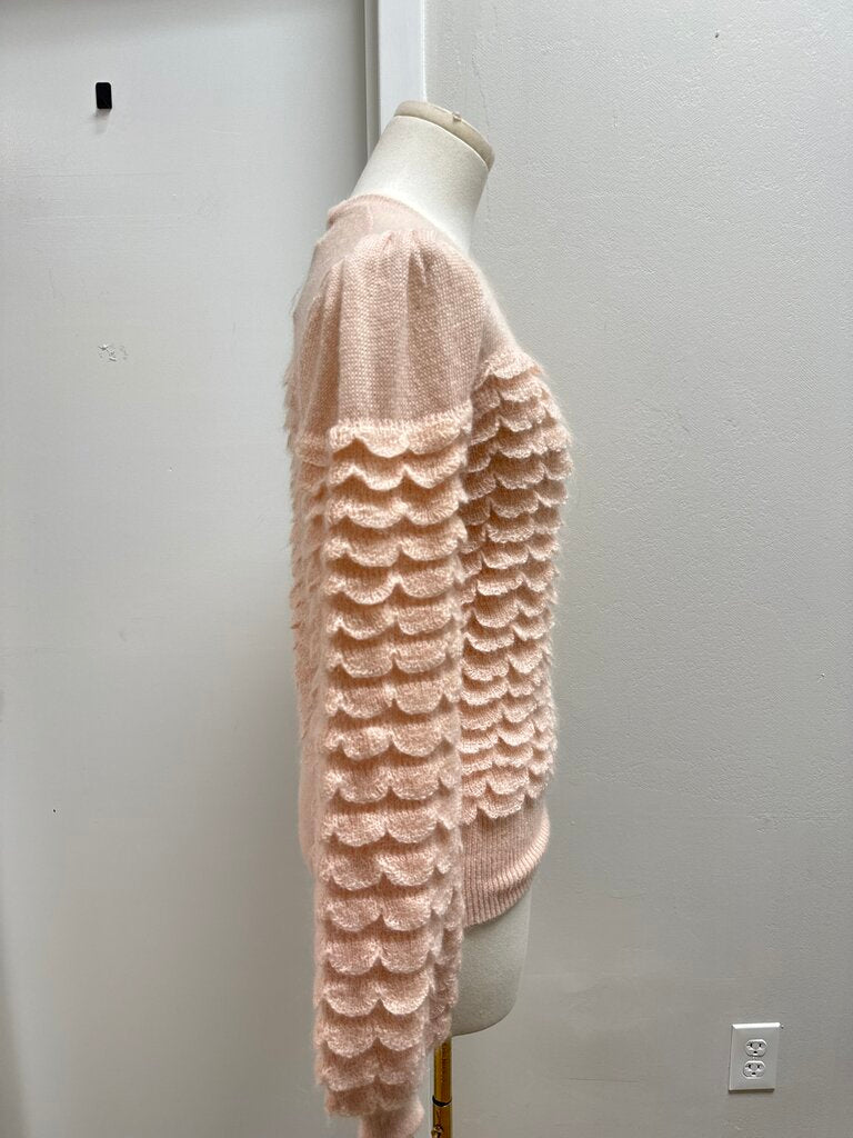 Zimmermann Light Pink Scallop Sweater NWT