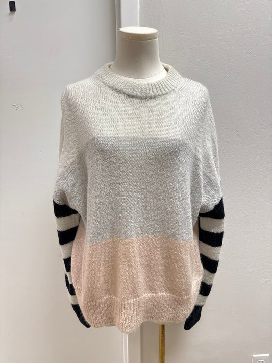 AllSaints Cream Stripe Sweater