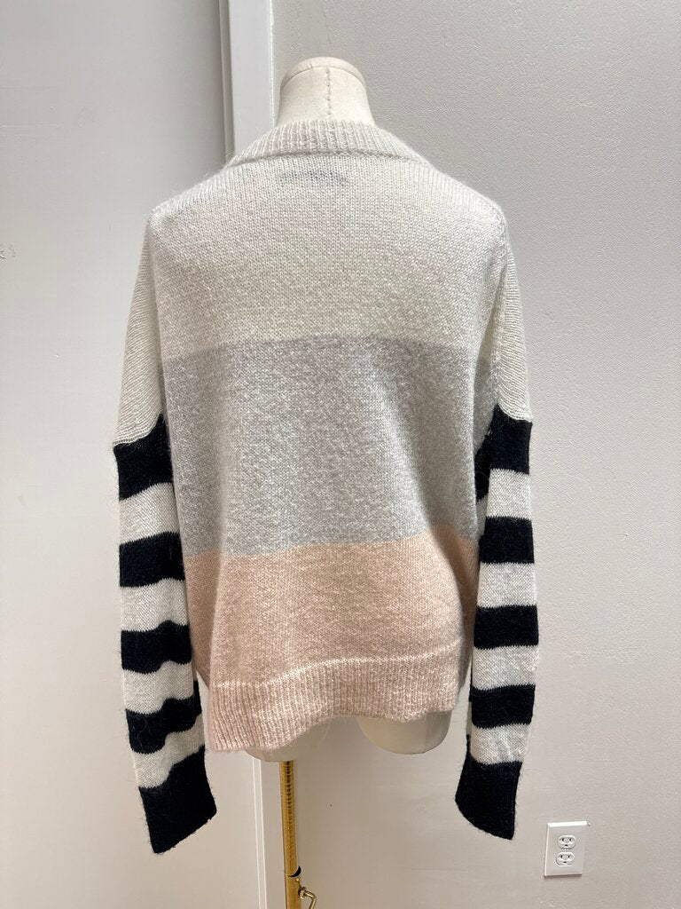 AllSaints Cream Stripe Sweater