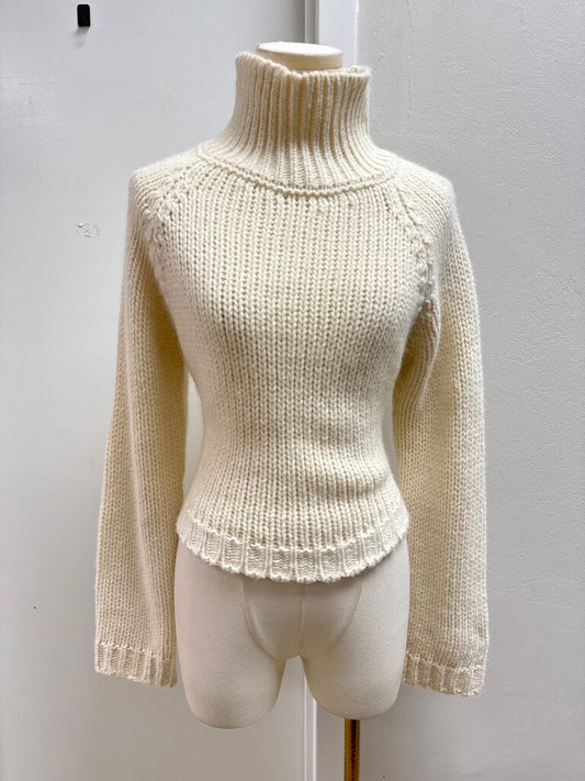 Maje Ecru Mock Neck Sweater