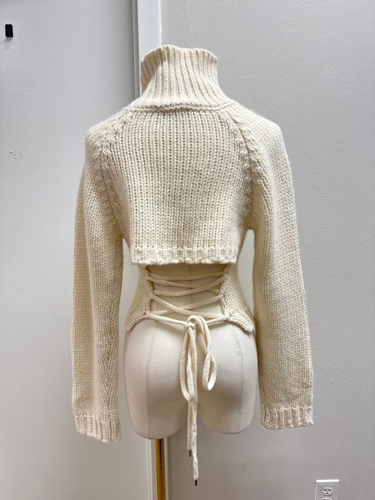 Maje Ecru Mock Neck Sweater