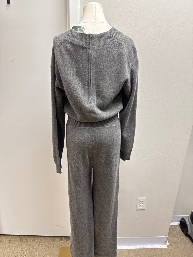 Theory Grey V-Neck Jumpsuit