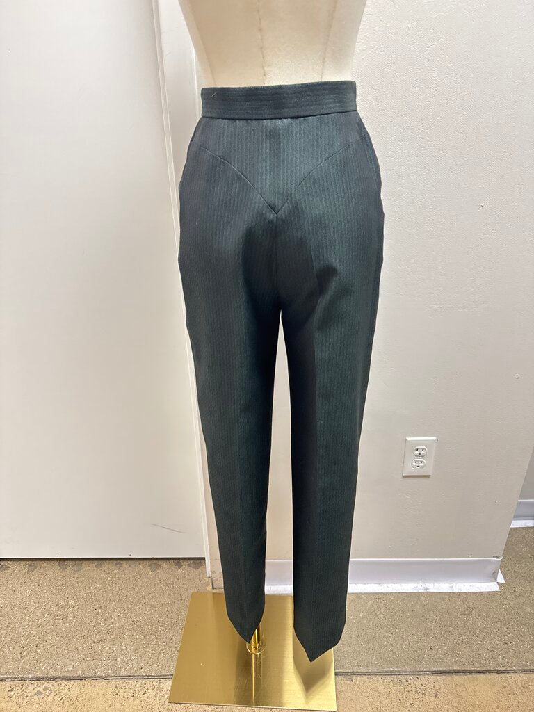 Alexander McQueen Grey/Green Metallic Pinstripe Trouser