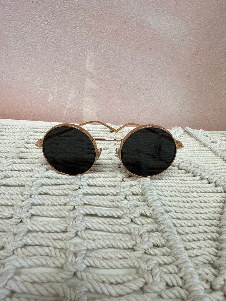 Dolce & Gabbana Gold Round Frame Sunglasses w/Case