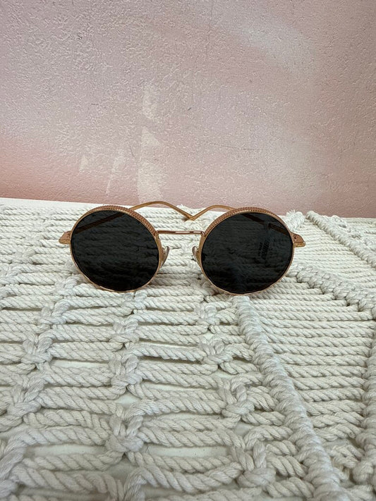 Dolce & Gabbana Gold Round Frame Sunglasses w/Case