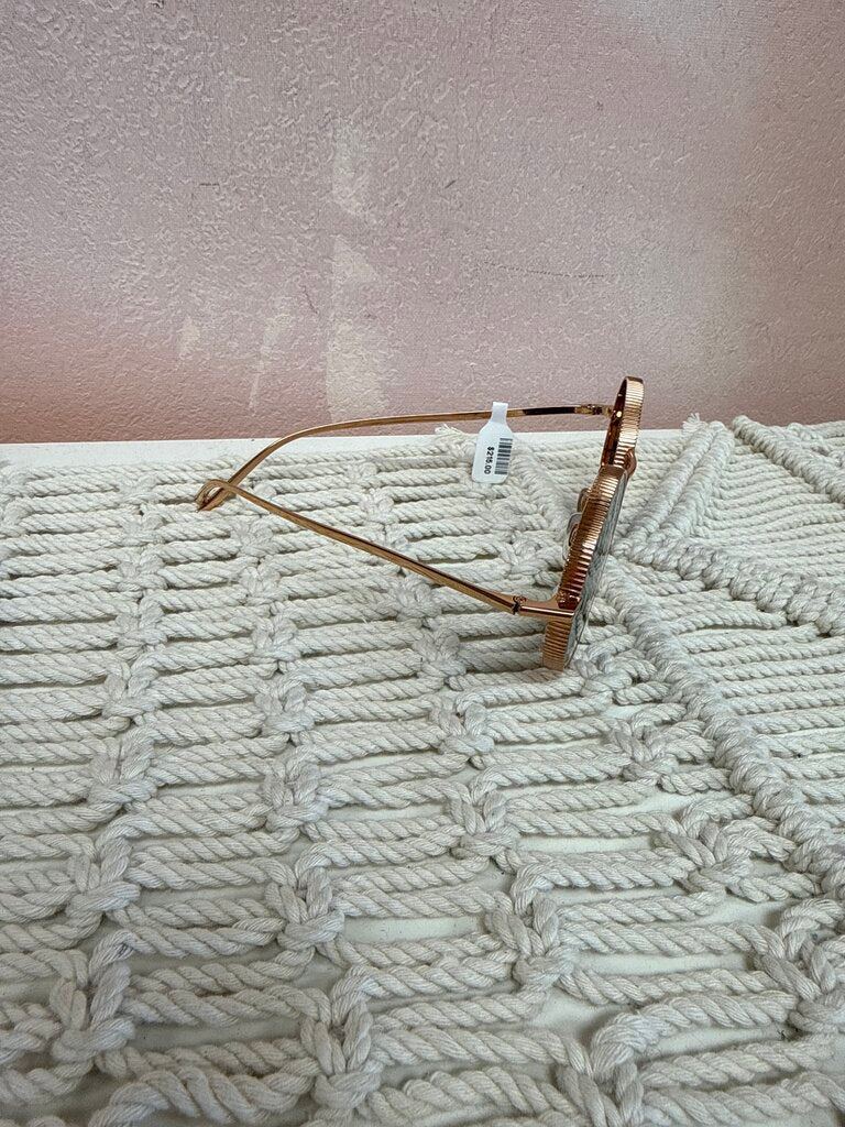 Dolce & Gabbana Gold Round Frame Sunglasses w/Case