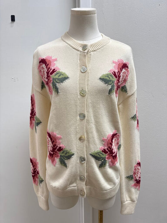 Show Me Your Mumu Ivory Floral Cardigan NWT