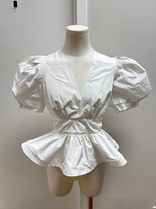 Silvia Tcherassi White Puff Sleeve Blouse