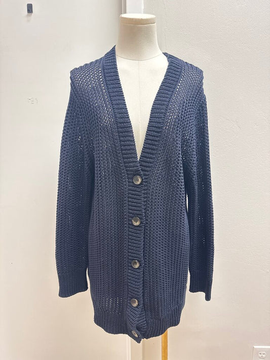 Pearl Navy Long Cardigan