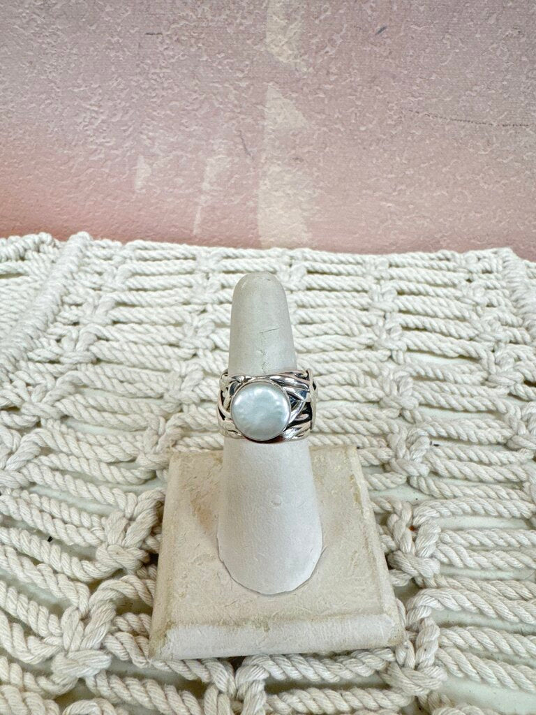 Sterling and Pearl Ring