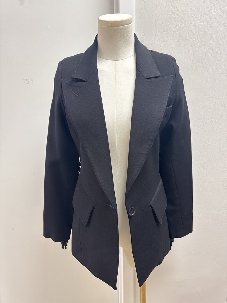 Smythe Black Fringe Blazer