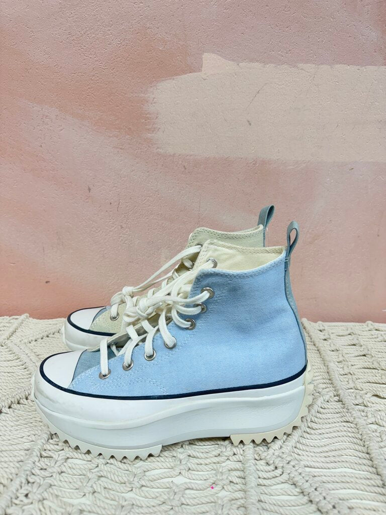 Converse Ecru and Blue Lug Sole Hi Top Sneaker