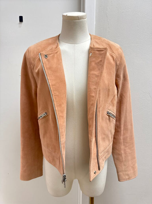 rag & bone Blush Suede Moto Jacket