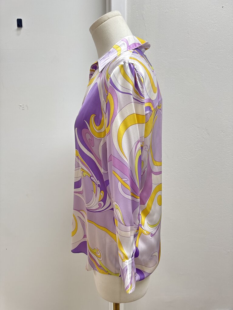 L'Agence Purple Paisley Silk Blouse NWT