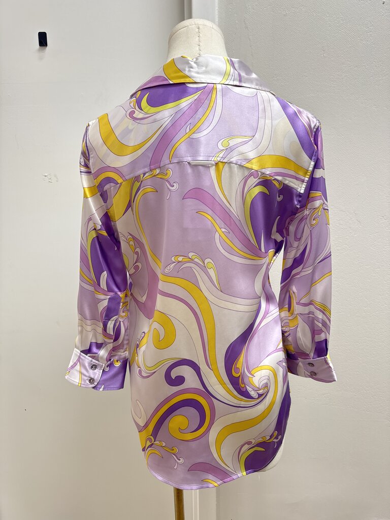 L'Agence Purple Paisley Silk Blouse NWT