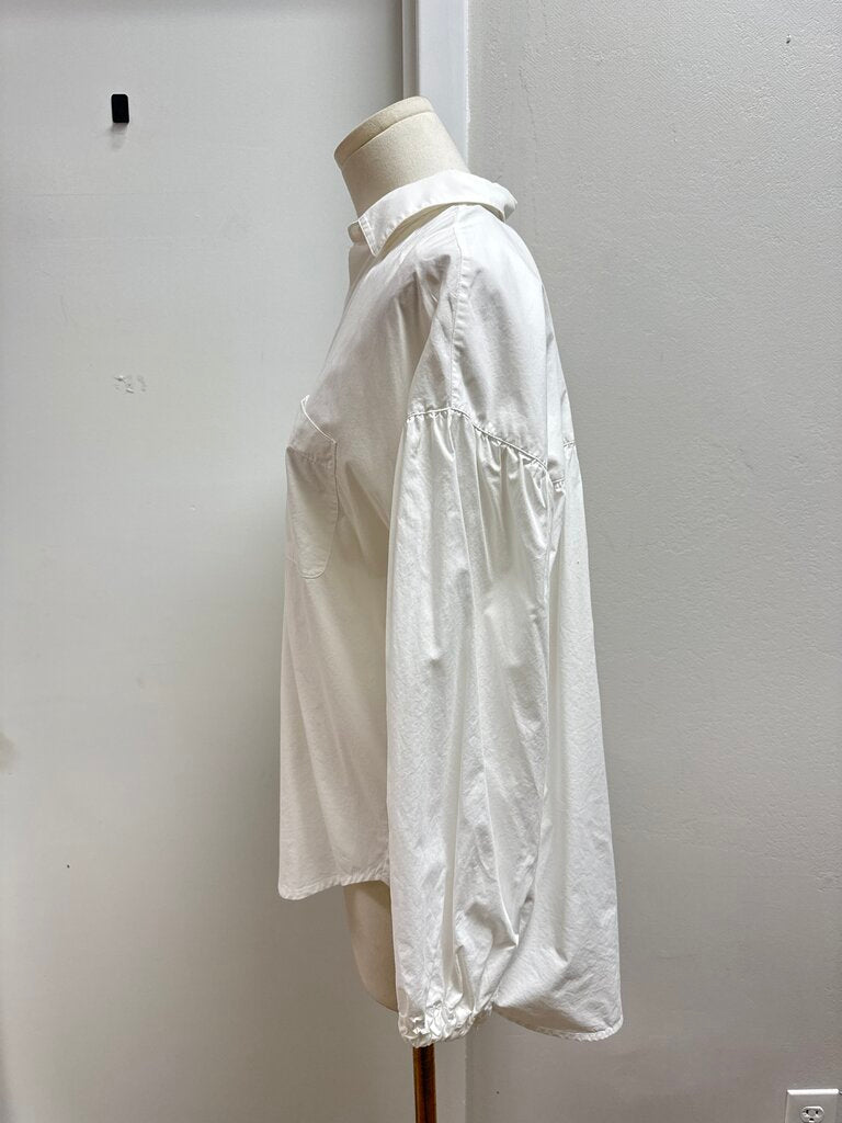 Rails White Button Up Top