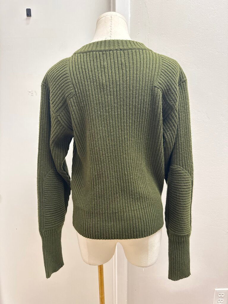 Anine Bing Olive Ribbed Sweater NWT