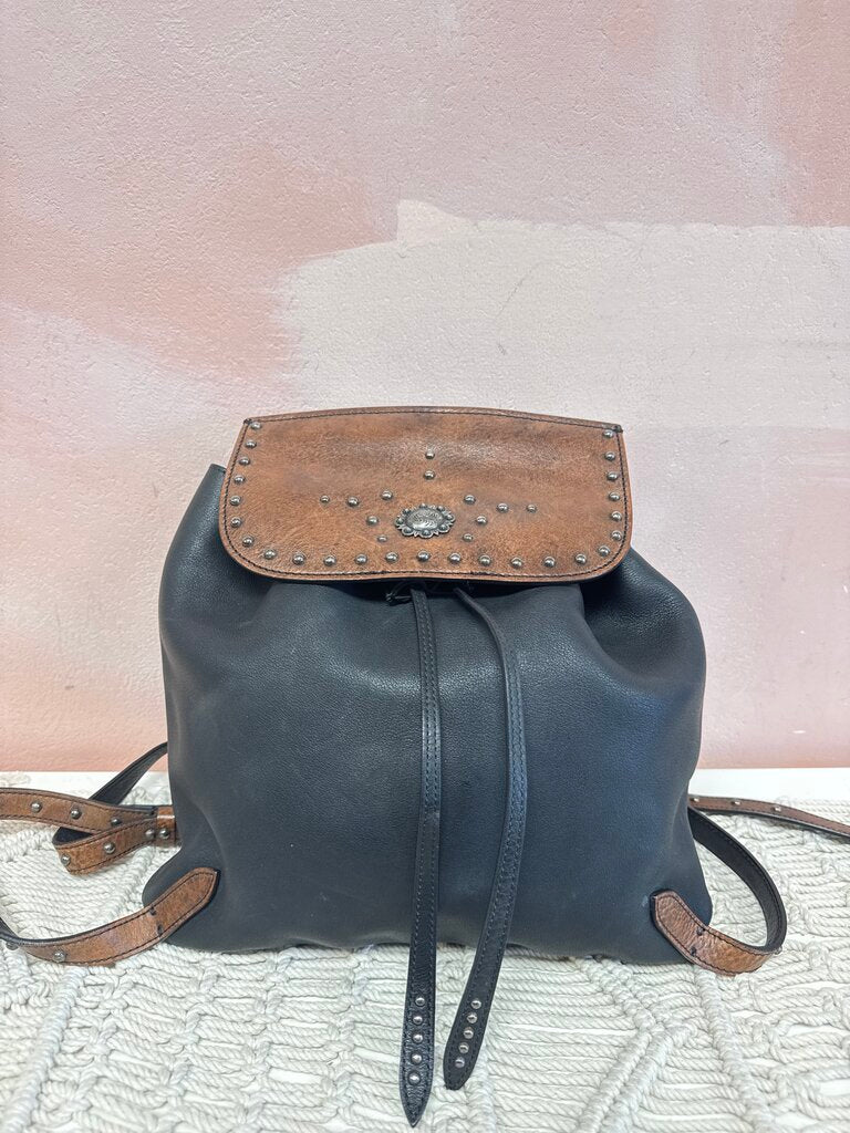 Ralph Lauren Black Leather Backpack