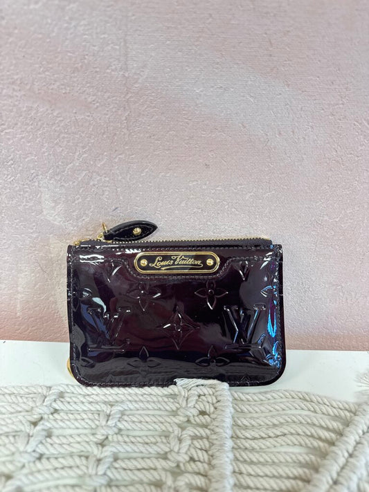 Louis Vuitton Maroon Vernis Card Holder w/Dustbag