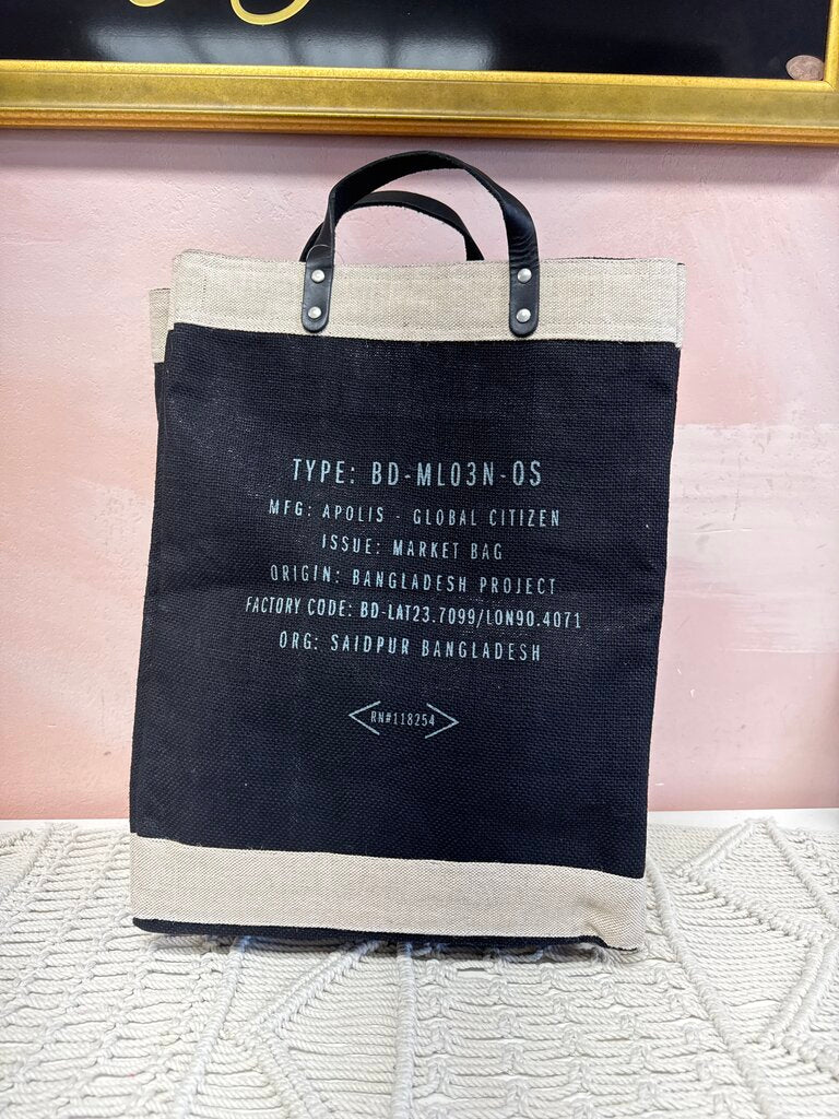 Appolis Black St Barth Market Tote