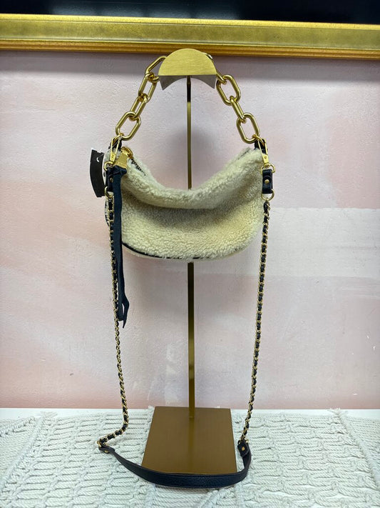 Aimee Kestenberg Cream Faux Shearling Bum Bag