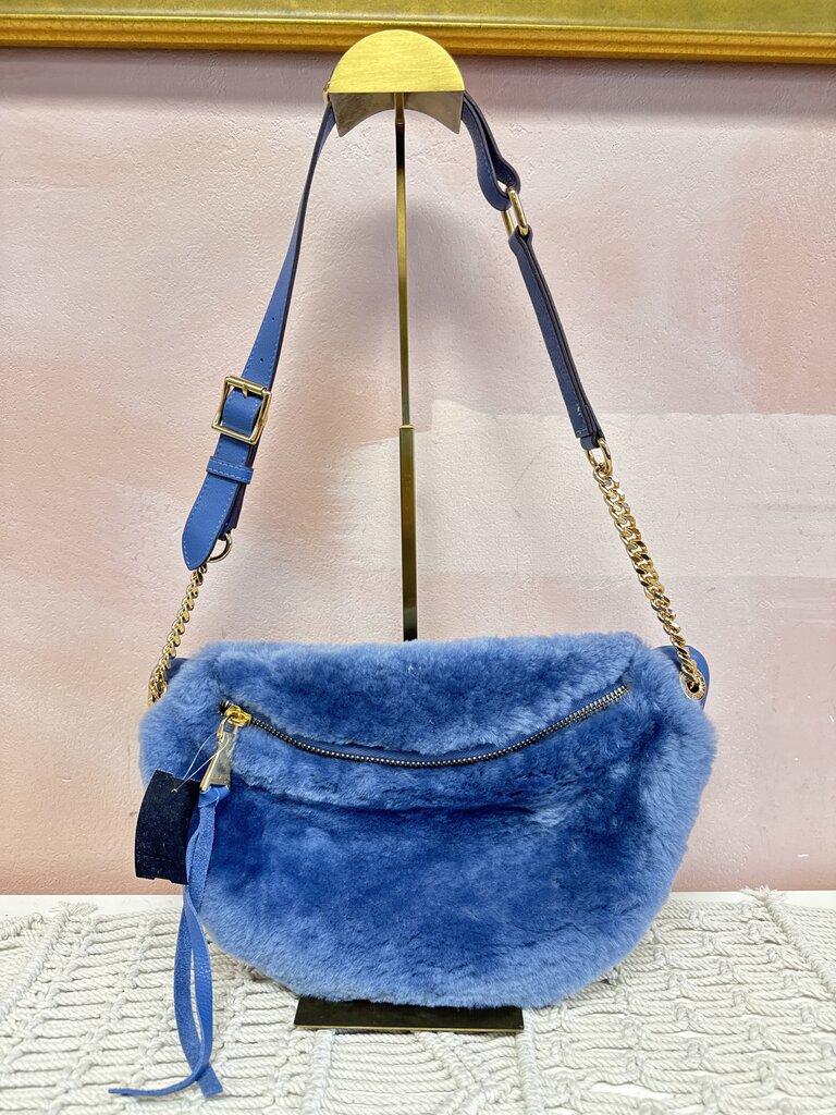 Aimee Kestenberg Blue Faux Fur Bum Bag
