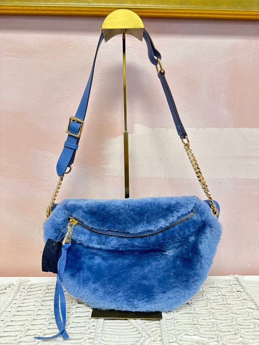 Aimee Kestenberg Blue Faux Fur Bum Bag