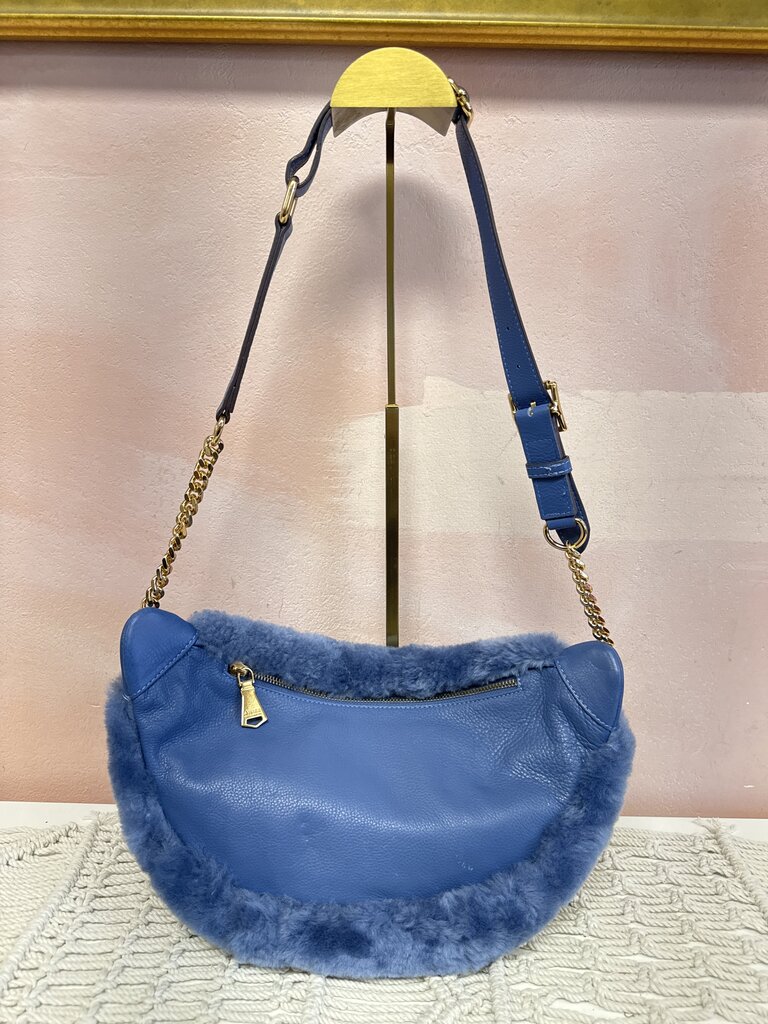 Aimee Kestenberg Blue Faux Fur Bum Bag