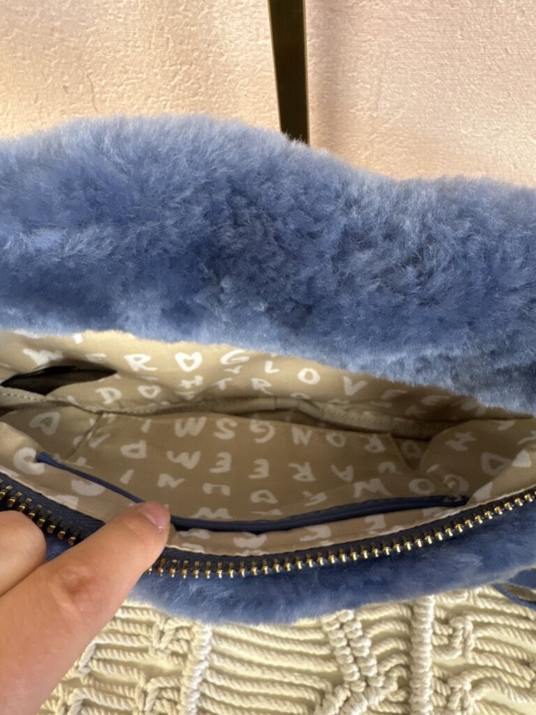 Aimee Kestenberg Blue Faux Fur Bum Bag