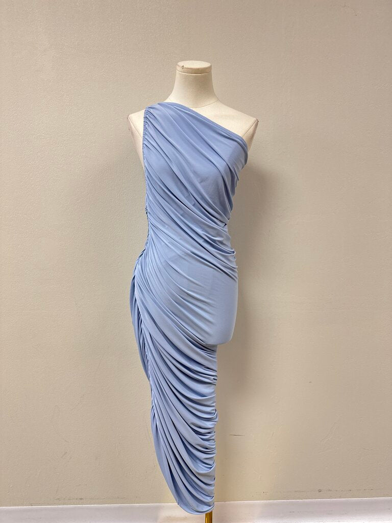 Norma Kamali Periwinkle Ruched Maxi Dress