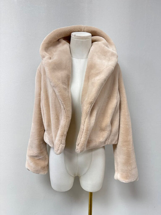 Blank NYC Blush Fuzzy Cropped Jacket