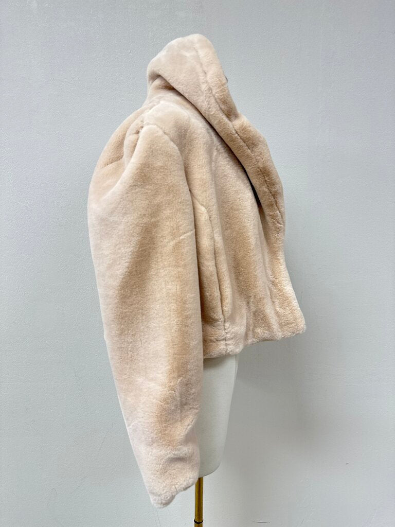 Blank NYC Blush Fuzzy Cropped Jacket