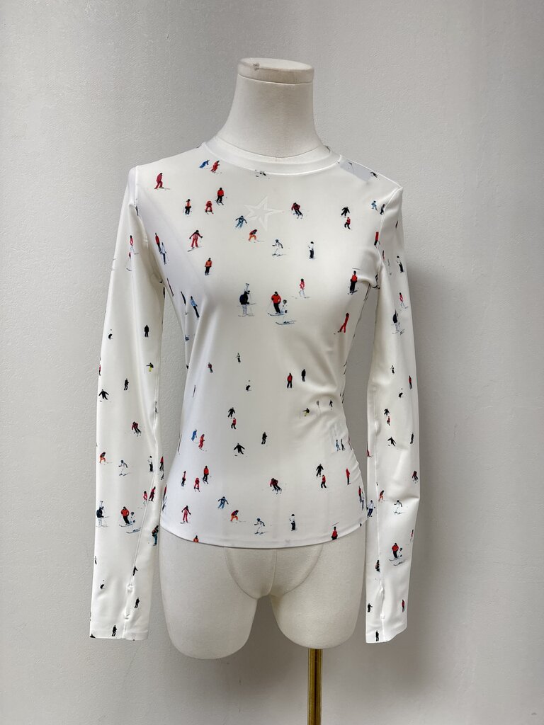 Perfect Moment White Ski Motif Layering Top