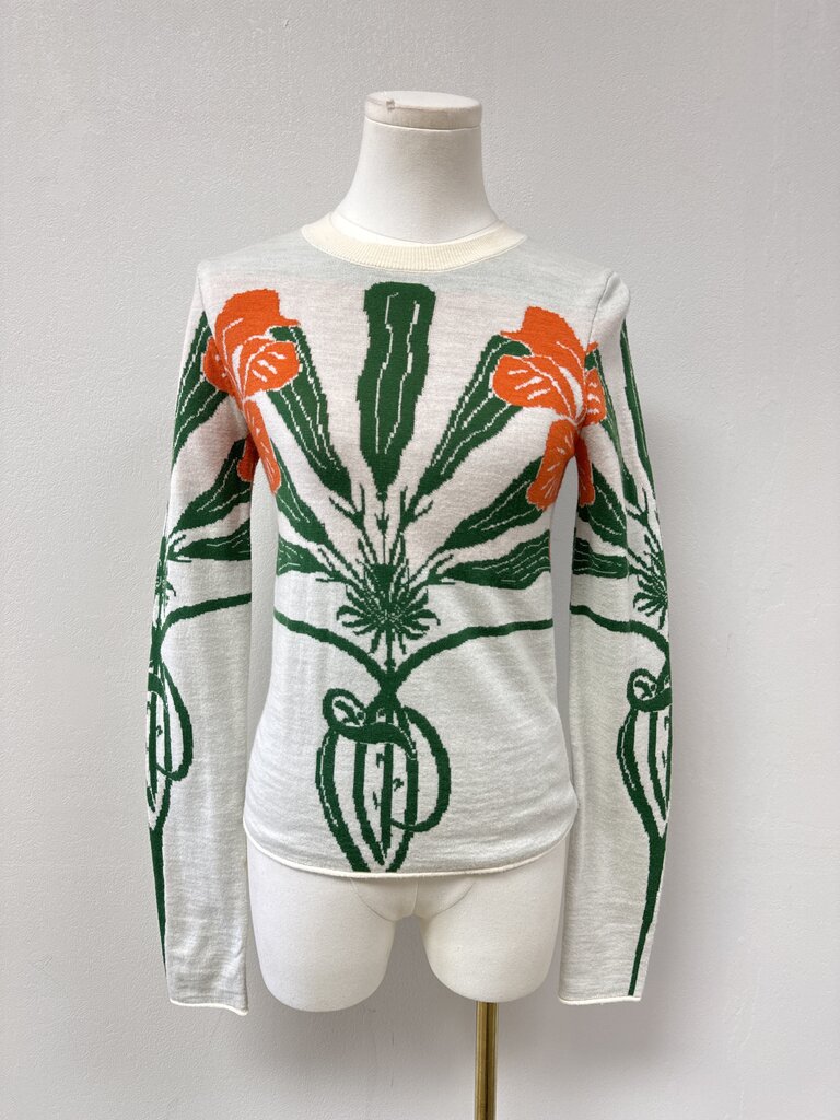JW Anderson Ecru Floral Sweater