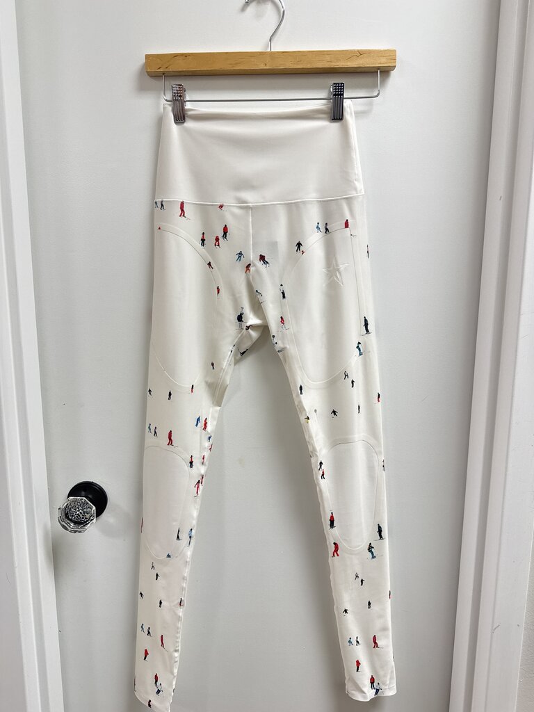 Perfect Moment White Ski Motif Layering Legging