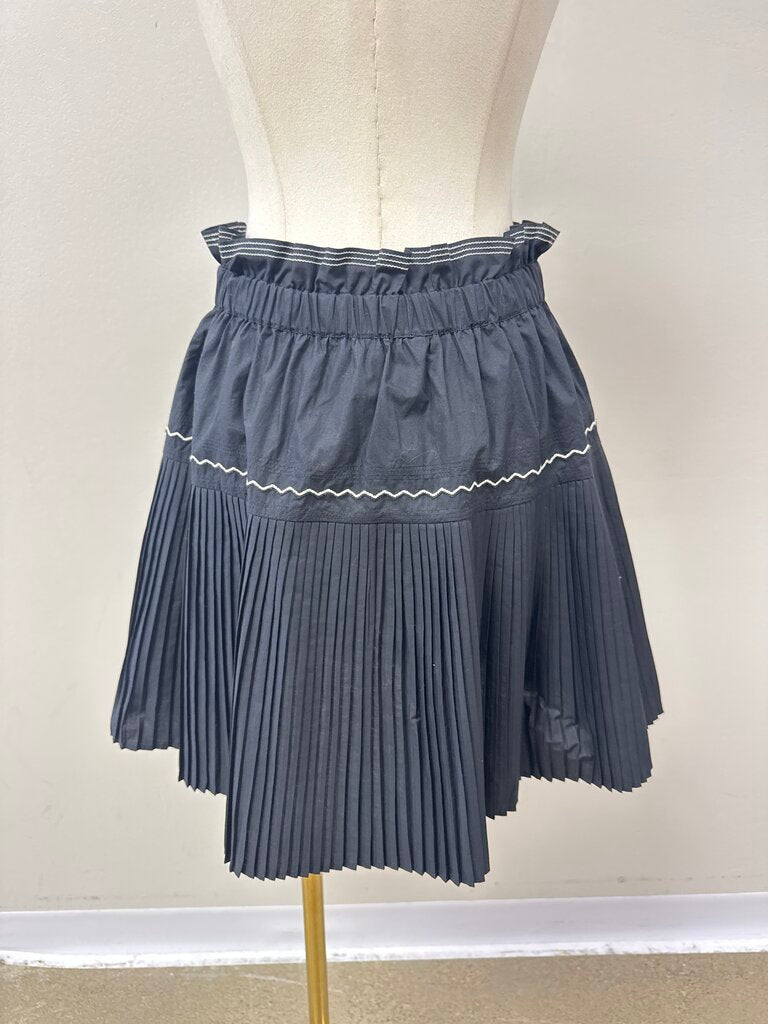 Ulla Johnson Black Pleated Mini Skirt NWT
