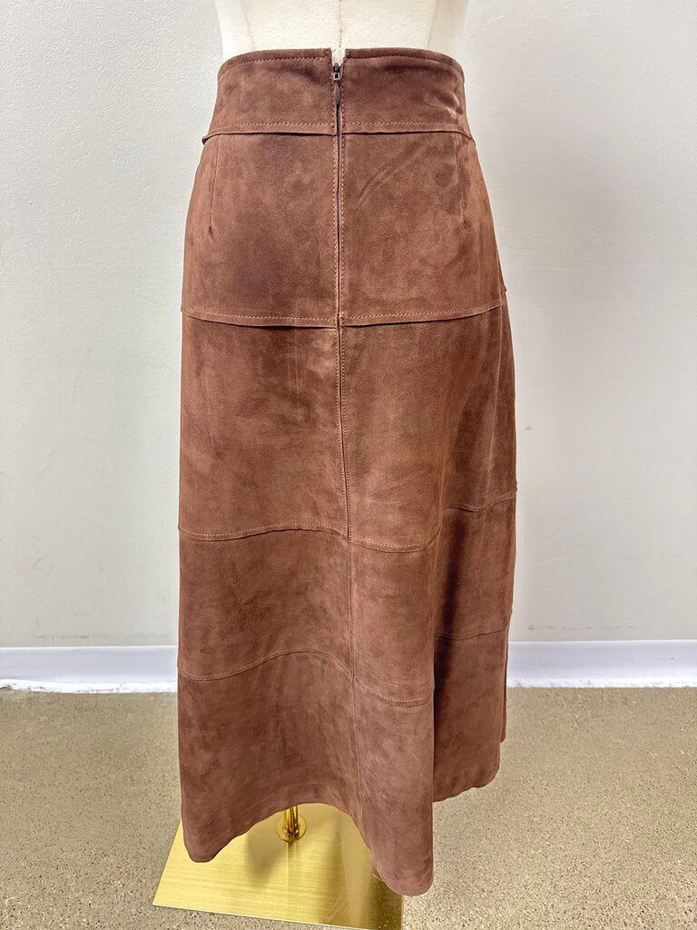 Tanya Taylor Brown Suede Maxi Skirt