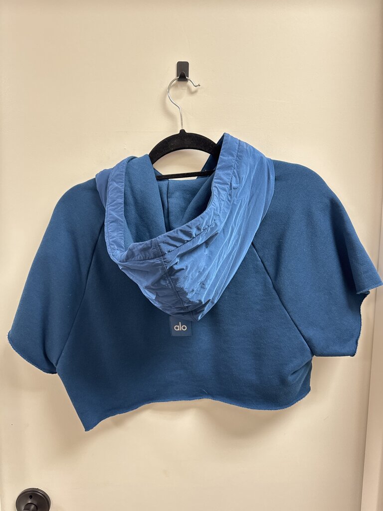 Alo Teal Cropped Hoodie