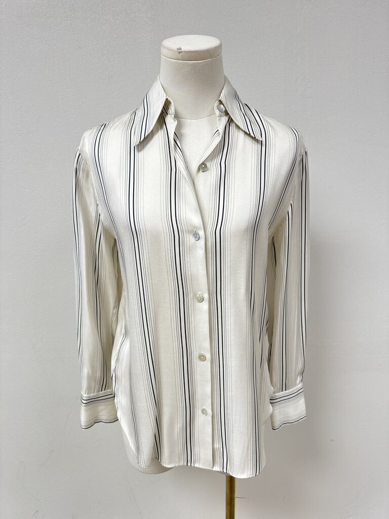 Vince Ivory Striped Button Up