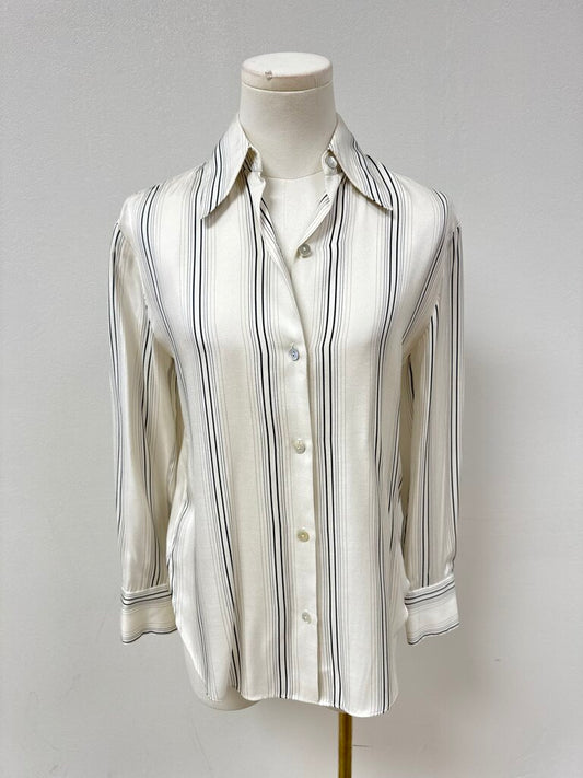 Vince Ivory Striped Button Up