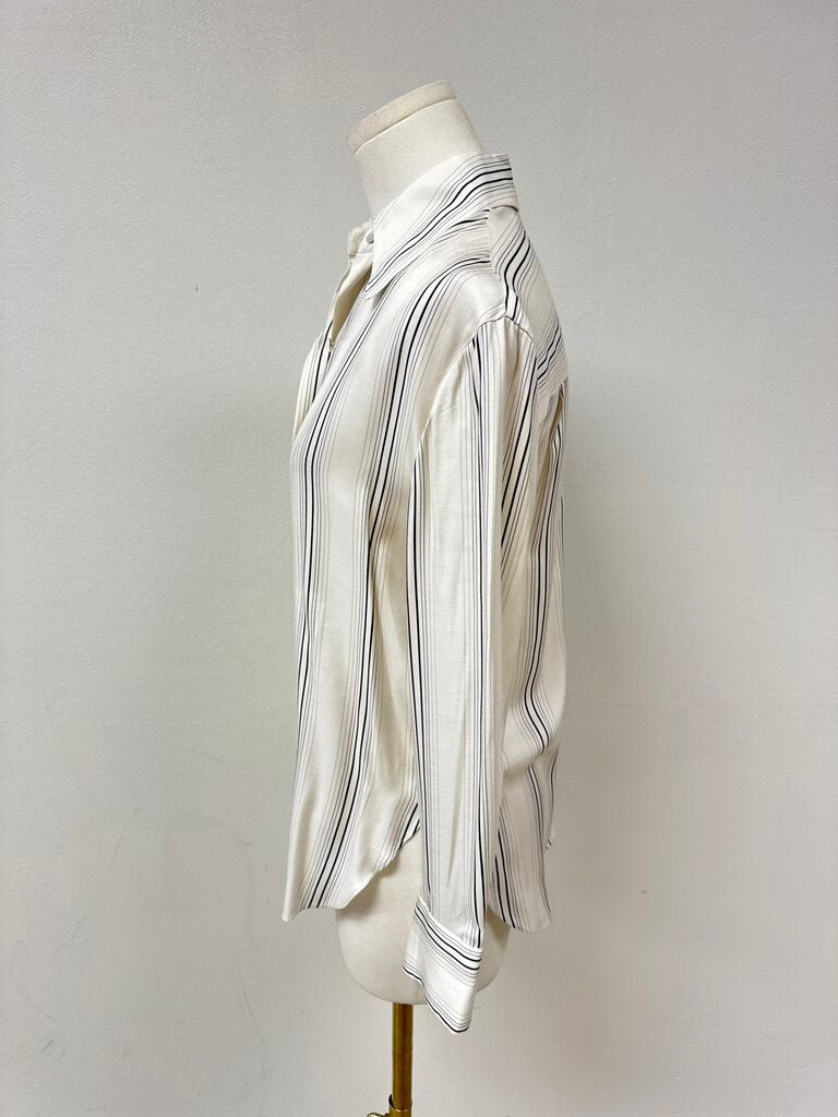 Vince Ivory Striped Button Up