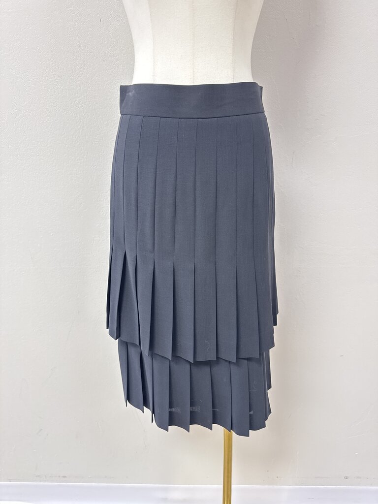 Akris Black Pleated Midi Skirt